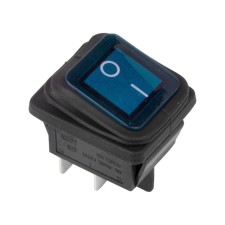 Выключатель клавишный 250V 15А (4с) ON-OFF синий с подсветкой ВЛАГОЗАЩИТА (RWB-507) REXANT   1080675