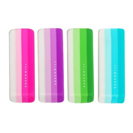 Eraser rectangular, beveled, mix
