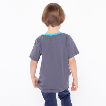 T -shirt for a boy, gray color, height 122 cm-5