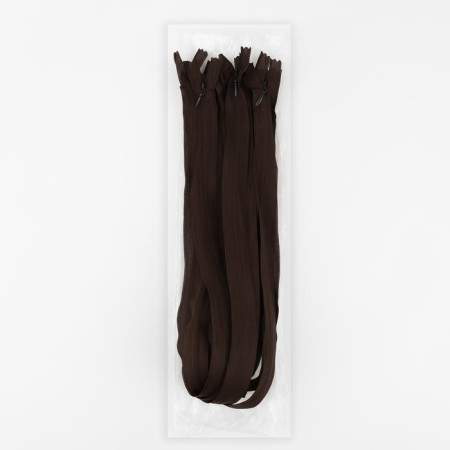 Lightning secret, No. 3, non -proceeding, locking machine, 60 cm, brown color-2