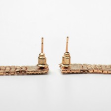 Hanging earrings with rhinestones 