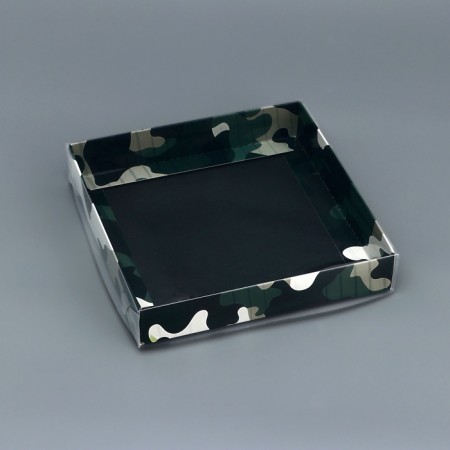 Box the team with PVC cover, "February 23", 16 x 16 x 3 cm. Confectionery packaging-1