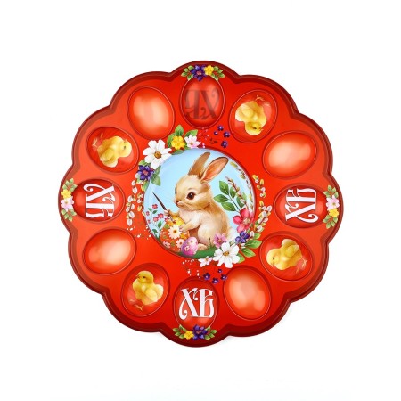 Easter stand for 12 eggs and kulich "Rabbit", 30 x 30 cm