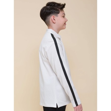 Polo for a boy with a long sleeve Pelican, height 128 cm, milk color-2