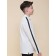 Polo for a boy with a long sleeve Pelican, height 128 cm, milk color