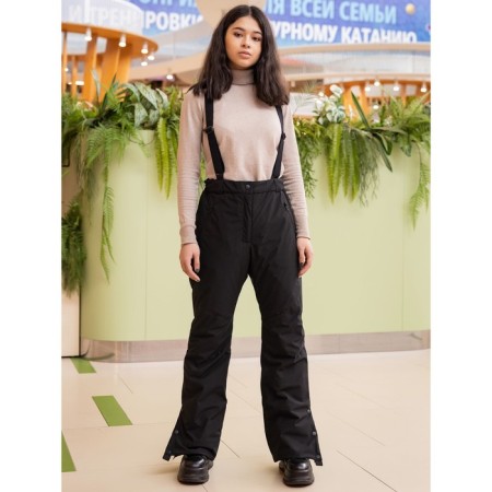 Pants for girls, height 146 cm, black color-1