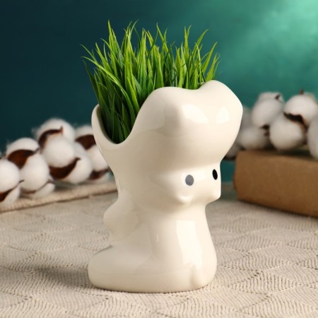 Pot "Hippo" White, 12x8x9cm