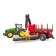 John Deere tractor, with a trailer and a manipulator, with 4 logs