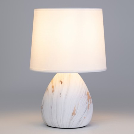 Rivoli Damaris 1he14, 40 watts ceramics white with gold with lampshade-3