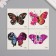 Tattoo on the body black "butterflies with flowers" set 4 pcs 6x6 cm
