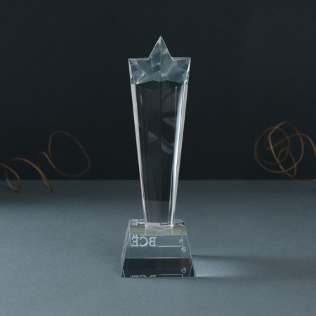 Souvenir Glass stele "Star - you can all" 6.5x6.5x23 cm-5