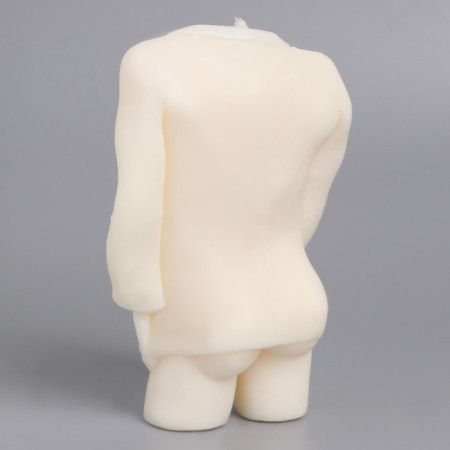Figure candle from natural wax "man in a jacket", 11 cm, 155 g, 3 hours, white-3