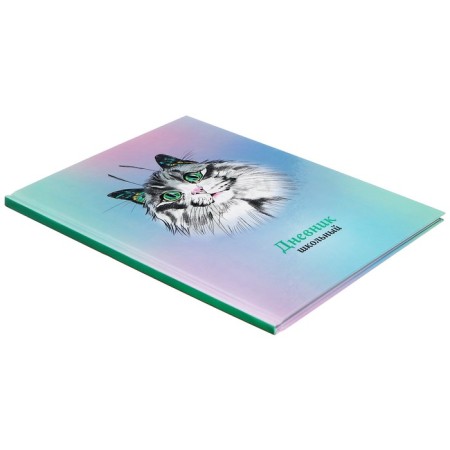 Diary solid cover 1-11 grade 48 sheets, "cat-butterfly1", cardboard cover 7BC, glossy lamination, cheat sheet-1