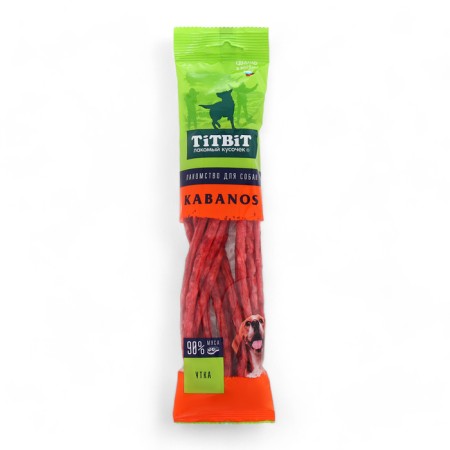 Колбаски Кабанос TitBit для собак с уткой, 80 г-1