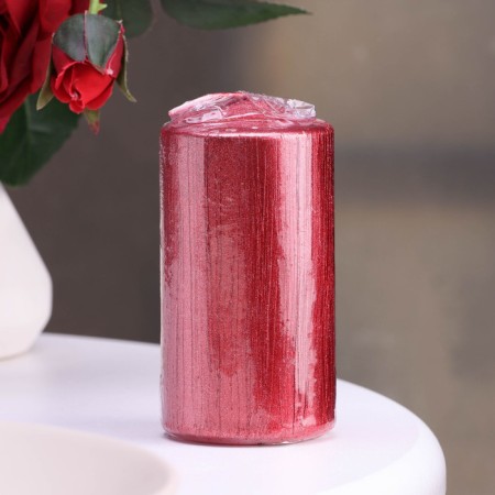 Candle - cylinder "Vintage", 5x10 cm, red-2