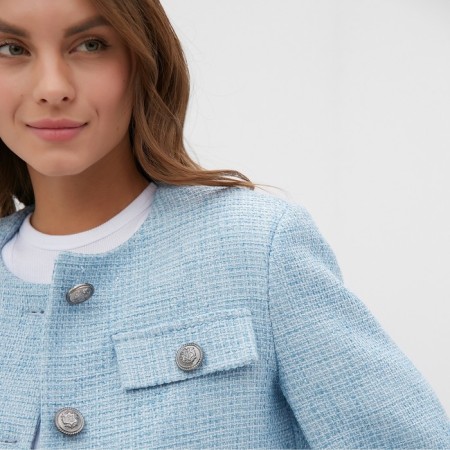 Women's tweed jacket Mist R.48, Blue-2