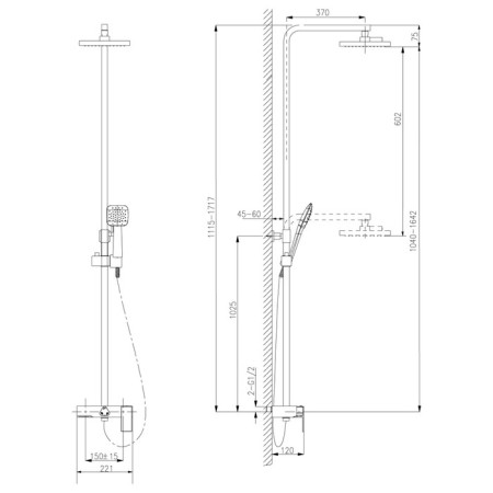 Shower mixer Lemark LM7005C, with the upper shower, color chromium-2