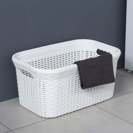 Basket for iron underwear "Rotang", 32 l, 50 × 31 × 25 cm, white color-5
