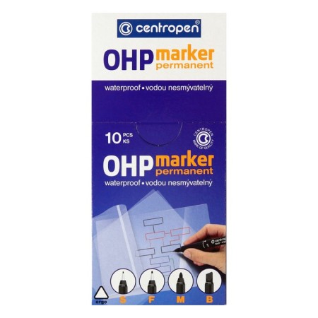 Marker for OHP permanent 1.2 mm, line 0.6 mm, centropen 2636F, black color-7