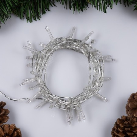 Garland “thread” 4 m, IP20, transparent thread, 40 LED, glow of aquamarine, 2 modes, AAH3-1