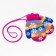 New Year. Baby mittens, pink color/stripes, size 14.5x6.7