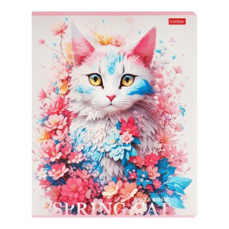 Notebook 48l CL Spring Cat, regional charts, rounded carriers, bl 65g/m2, mix-6