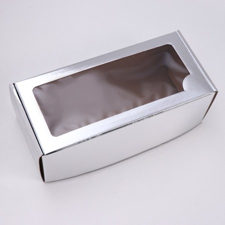 Self -charged box, with a window, silver, 16 x 35 x 12 cm-1