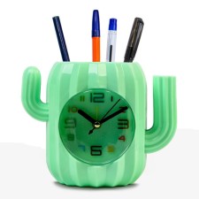 Clock - organizer with a cactus alarm clock, discrete move, D -7 cm, 11 x 13.5 cm, aa
