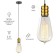 Lamp E27, wire 1 m, color copper