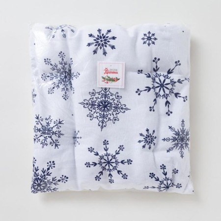 Siddle on the chair "Blue Snowflakes" 42x42x5 cm, 100% cotton, 164 g/m2-5