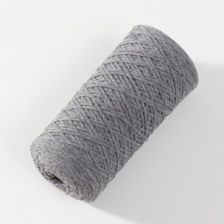Knitting cord without core 70% cotton, 30% polyester 1mm 200m/60 ± 10g (08 - gray)-1