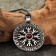 Amulet "Agishyalm" with grenades stone, 35x42 mm, metallic