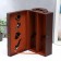 Casket wood, leatherette for 2 bottles "lush leaves" 4 objects 36x12x20 cm