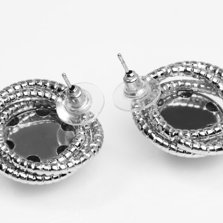 Earrings Metal "Aesthetics" Freesia, Color silver-1
