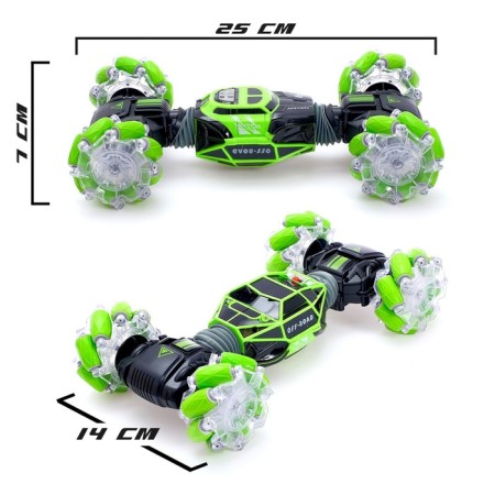 Hyper Skidding car with gesture control, light, scale 1:16, green color-1