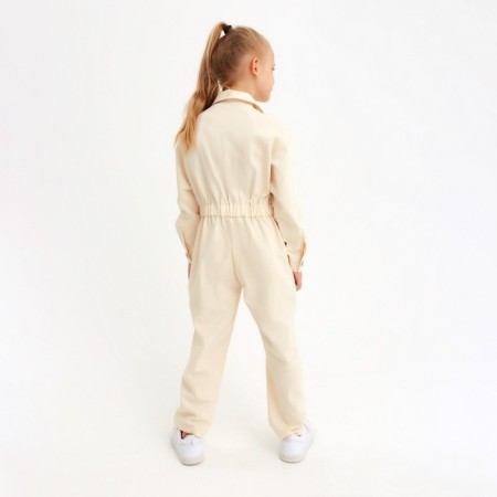 Комбинезон для девочки MINAKU: Casual collection KIDS цвет бежевый, рост 134-2