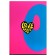 A4 notebook, 96 sheets in a cage on a clip of love you, cover coated cardboard, neon, mix
