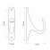 Furniture hook Cappio Standart, one -rod, gold