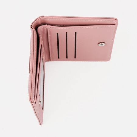 Women's wallet on the button, pink color-3