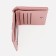 Women's wallet on the button, pink color