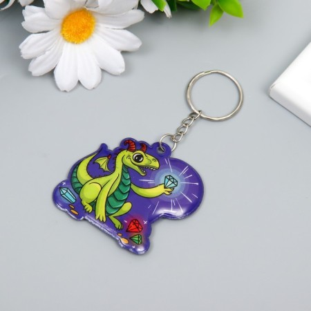 PVC keychain "Dragon with gems" Soft 5.1x5.3 cm-1