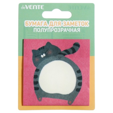Block with a sticky edge of 74 x 74 mm, Devente Funny Animals, 30 sheets, 4 colors, mix-4