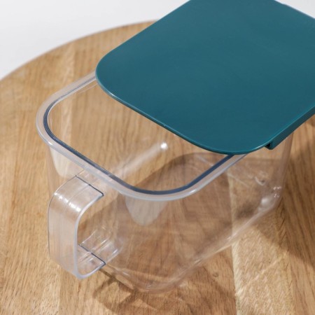 Plastic jar for bulk products with a spoon on Velcro, 13 × 8.7 cm, color mix-3