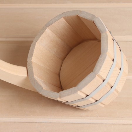 Banch for a bath of linden 0.5l, 20 cm, with a vertical handle-3