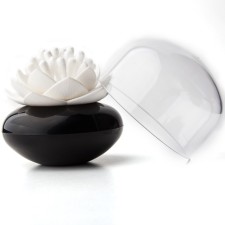 Container for cotton pads Lotus, black/white