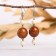 Handmade earrings, wooden "Snowball", color mix