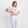 Female home set (T -shirt/pants), white color, size 50