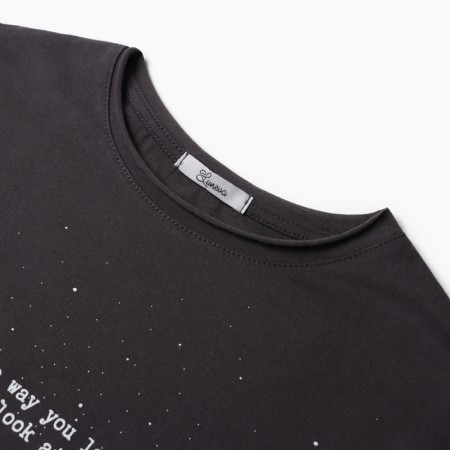 T-shirt for a boy, dark gray color, height 140-1