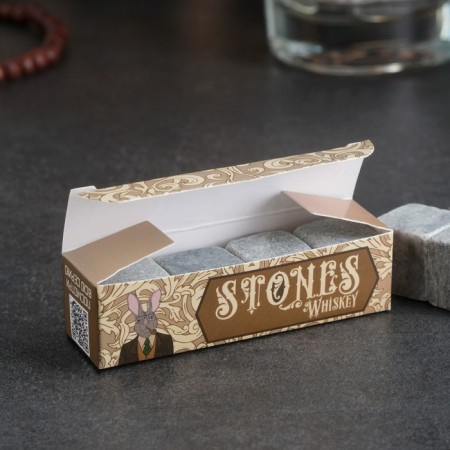 Stones for whiskey "hare", natural steat, 4 pcs