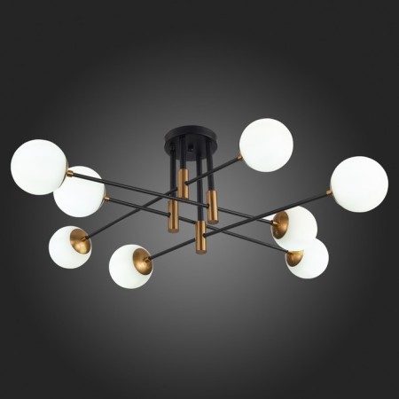 Ceiling Ceiling ST LUCE. SL1203.402.08. Limano. 8x40 watts, E27, 118.5x118.5x3.7 cm, bronze color, black-2